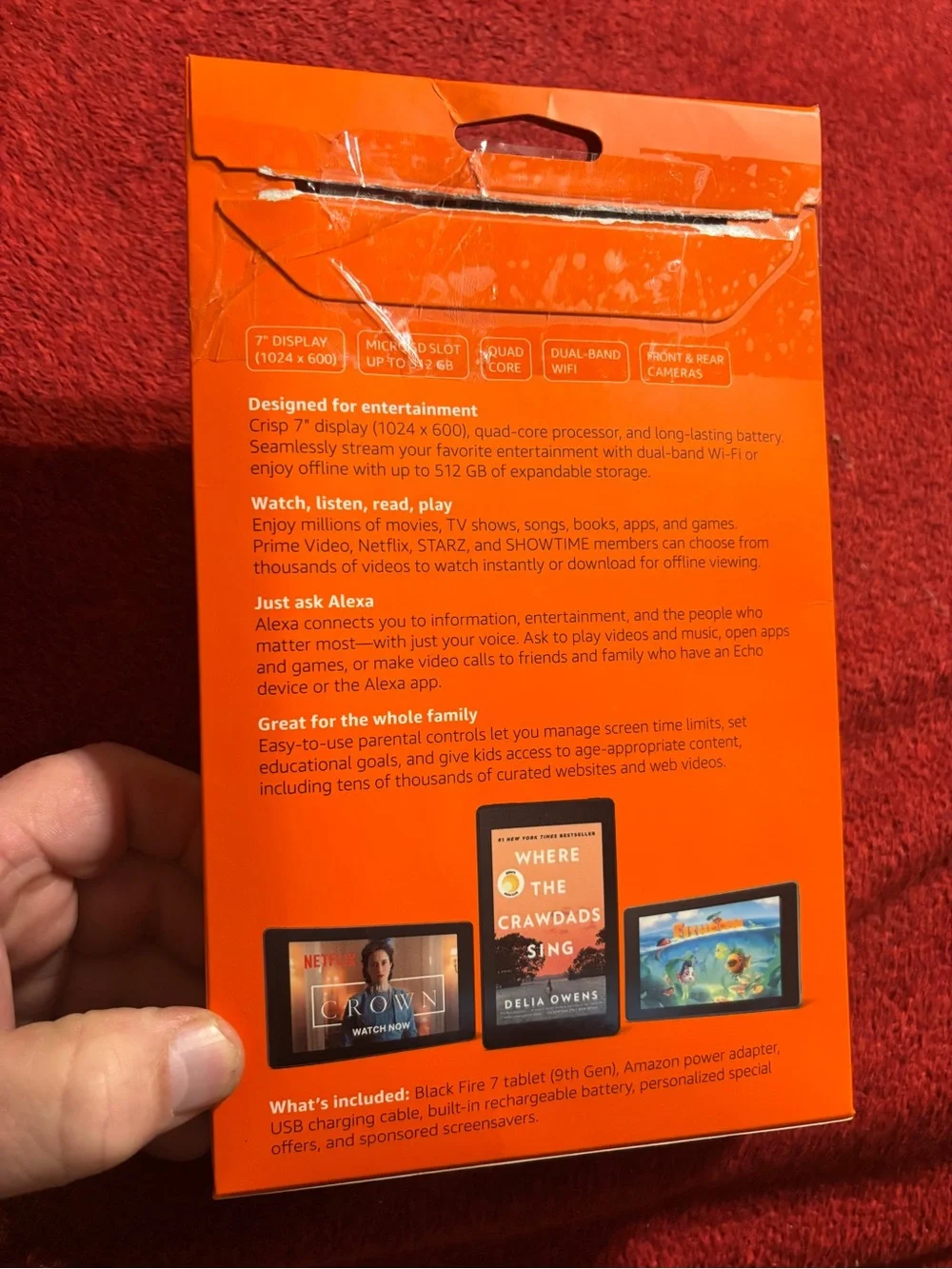 Amazon Fire 7 Tablet with Alexa Black 9th Generation. 16GB . Open box Never used